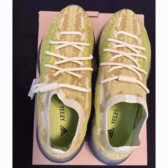 NIB Adidas Yeezy 380 Boost Slip On Hylte Green Yellow Highlight Size 10